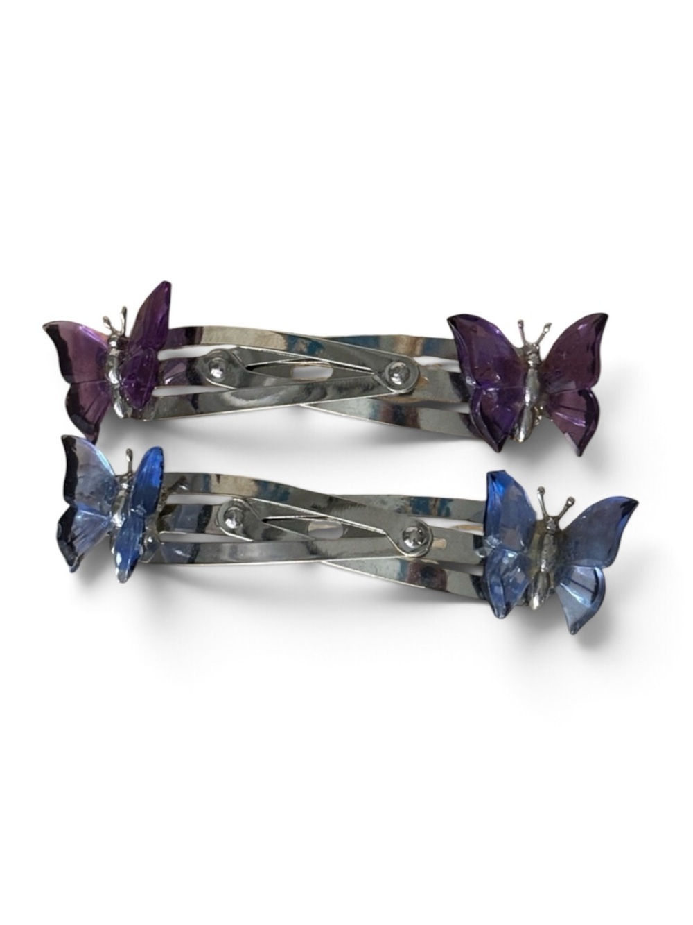 🦋 Butterfly Hair Clips - Set/2 Purple and Blue